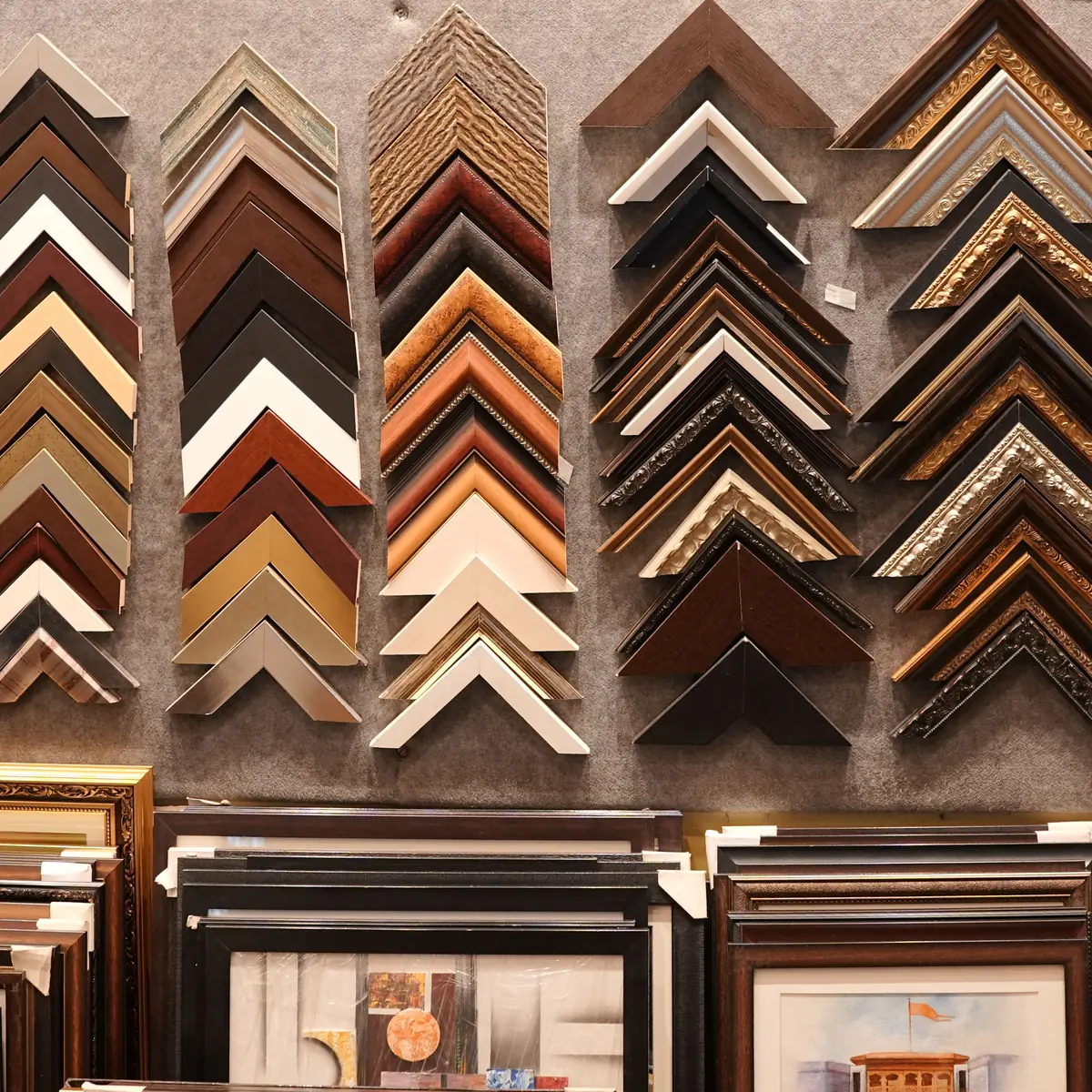 Contemporary and wooden frames